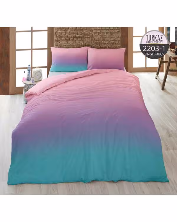 سرویس لحاف روتختی تک نفره 5 تکه میکرو تنسل گیاهی TURKAZ مدل 1-2203