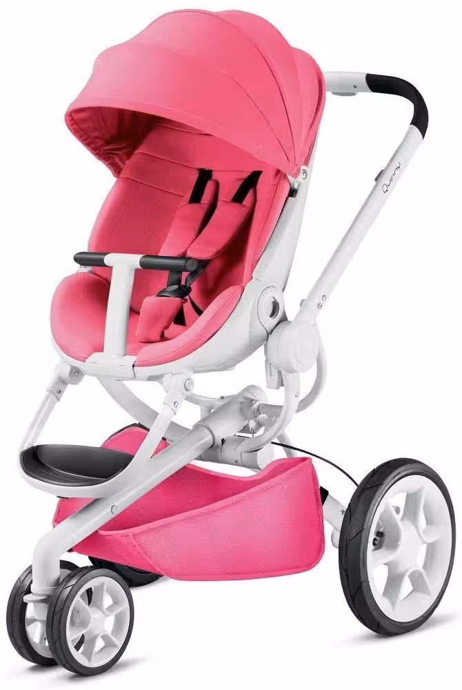 کالسکه کویینی مود رنگ صورتی با فریم سفید Quinny moodd Pink Passion