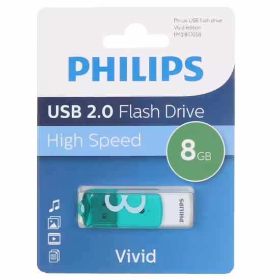 فلش مموری فیلیپس مدل  Vivid Edition USB 2.0 ظرفیت 8 گیگابایت