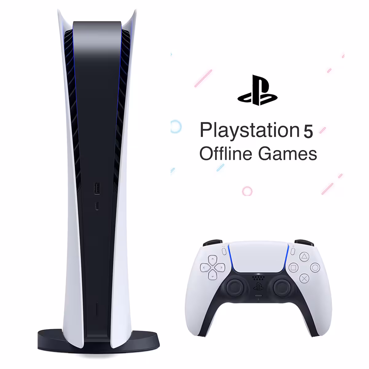 باندل کنسول بازی سونی اروپا مدل (Playstation 5 (1016 Digital Editoin   پکیج نصب بازی آفلاین 5 بازی انتخابی