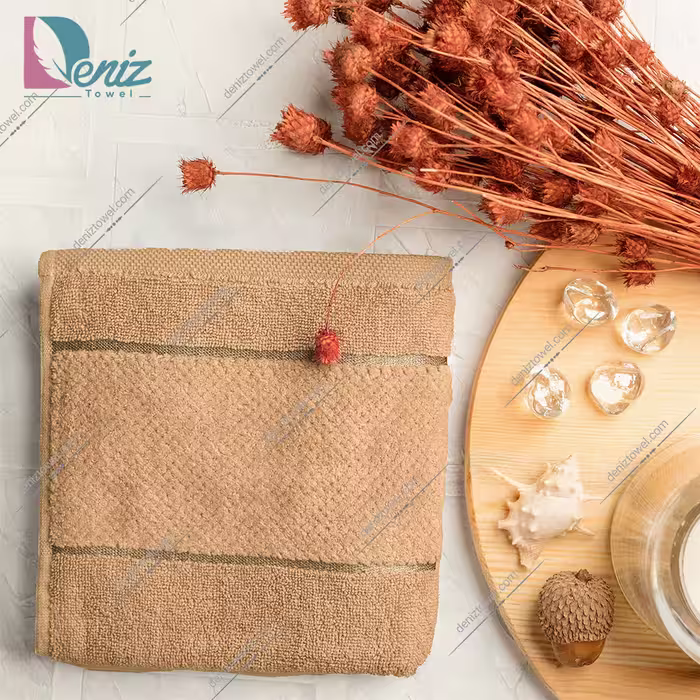 حوله دستی طرح ماکرو رنگ نسکافه ای