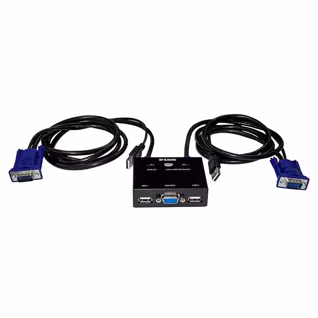KVM سوئیچ 2 پورت VGA & USB دی لینک مدل D-Link DKVM-222 New