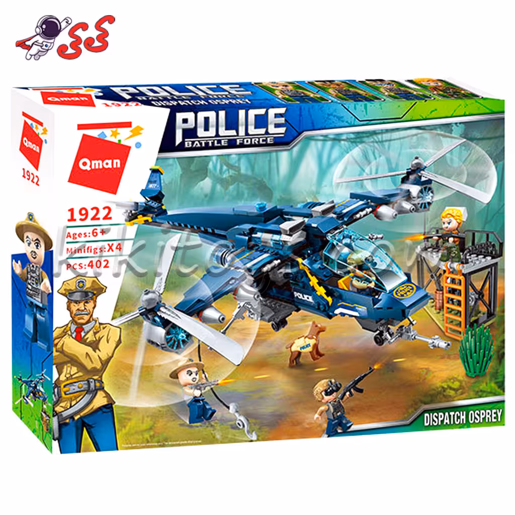 ساختنی لگو هیلکوپتر پلیس نیروی ویژه کماندو سیتی Qman 1922