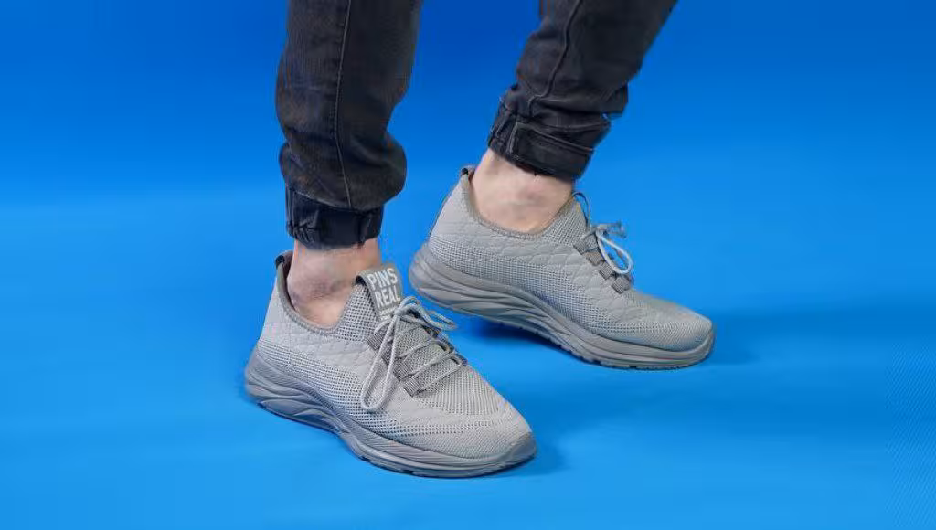 کفش راحتی رویه جورابی خنک و بسیار راحت و با کیفیت بالا طوسی 3621