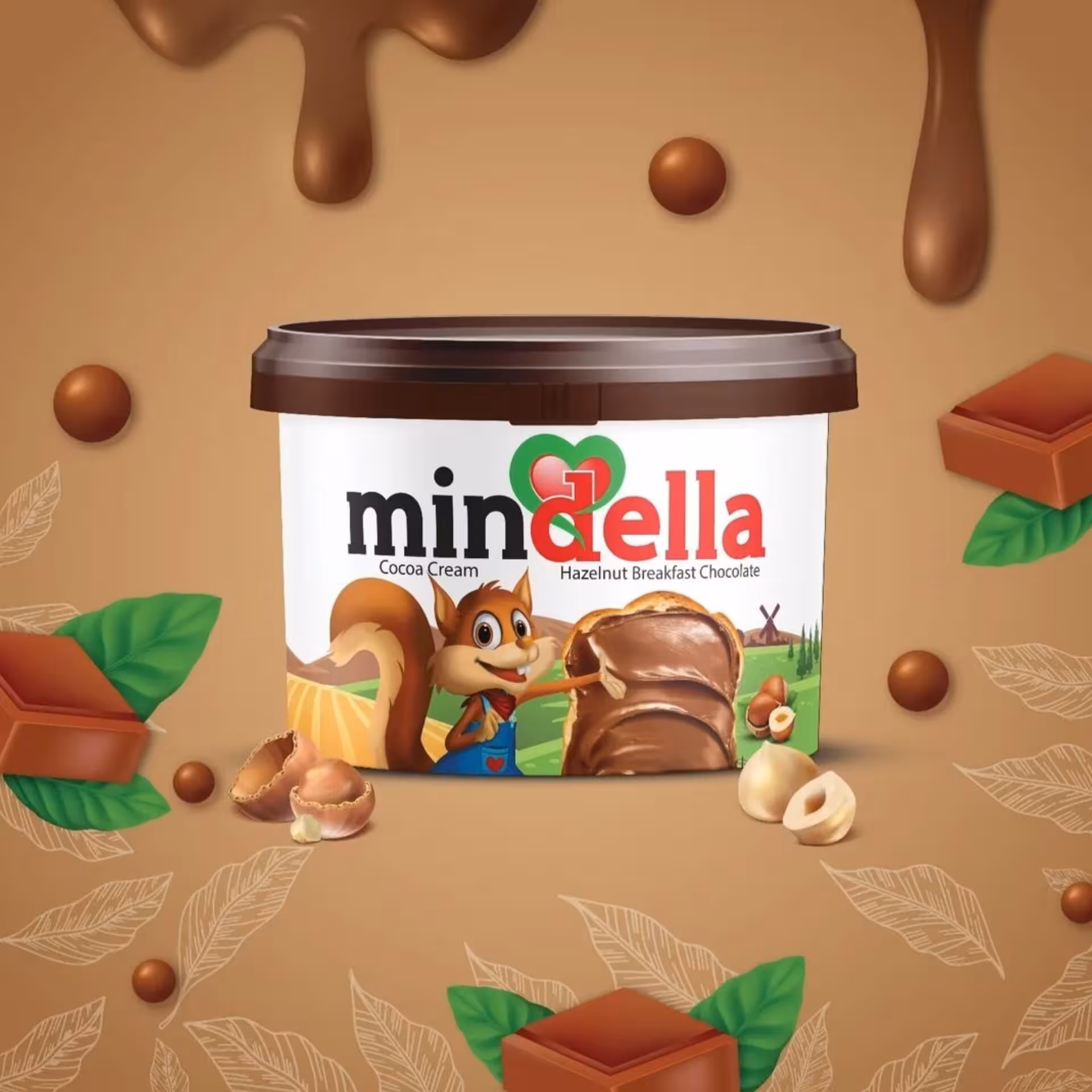 شکلات صبحانه فندقی میندلا ای ام ال 200گرم 