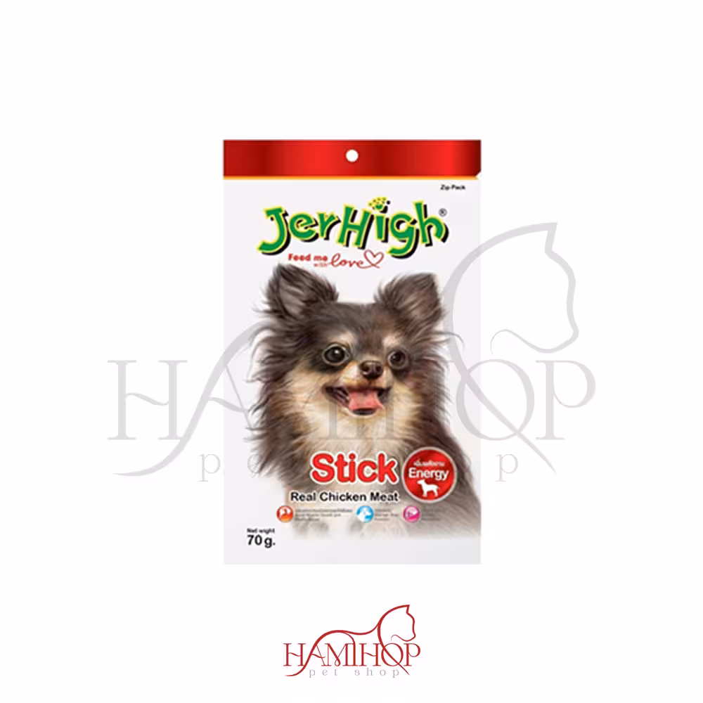 تشویقی سگ جرهای با طعم مرغ وزن 70 گرم Jerhigh Chicken Flavor