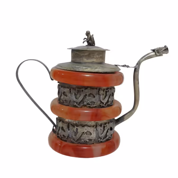 قوری سنگ عقیق قرمز  و ورشو