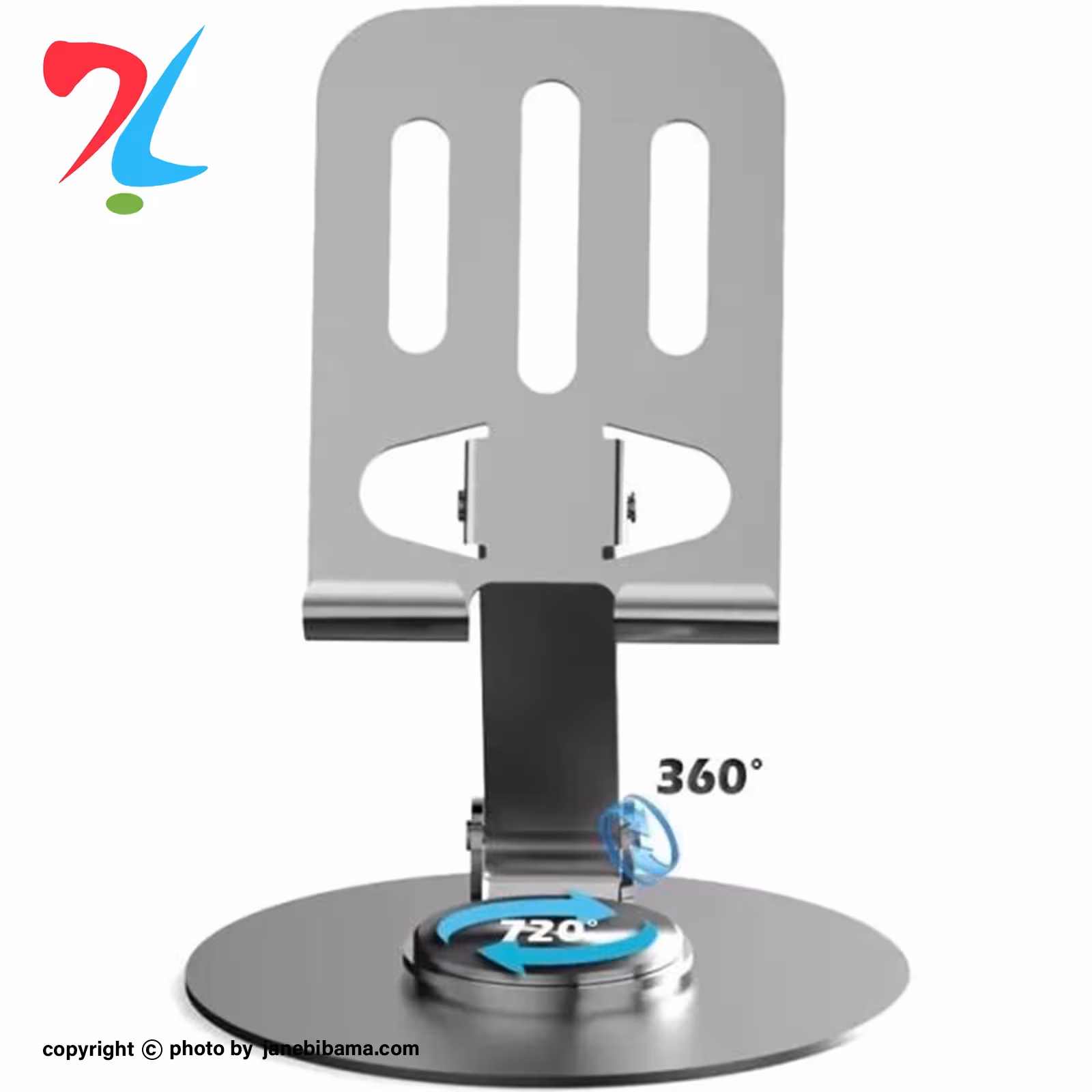 هولدر فلزی رومیزی موبایل با چرخش 360 درجه مدل L-382 - خاکستری