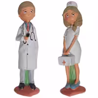 مجسمه طرح پزشک و پرستار مدل Medical مجموعه دوعددی