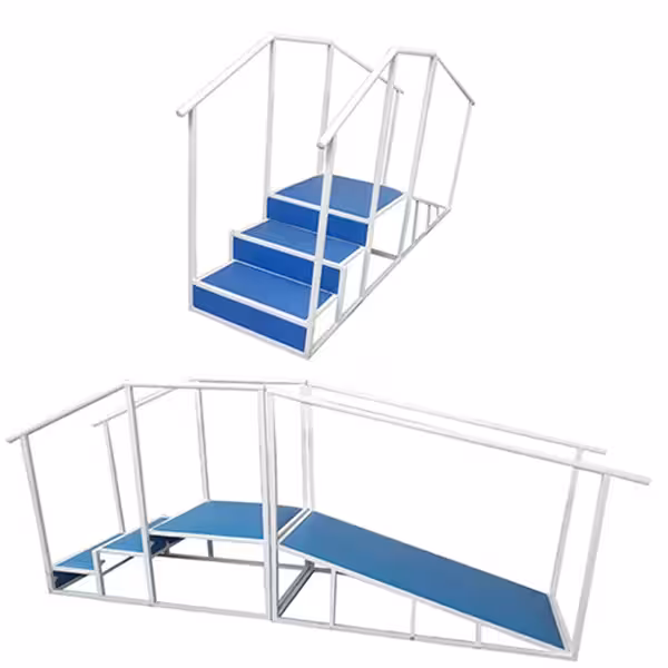 پله و رمپ با حفاظ فلزی (چرم)