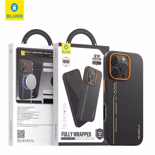 قاب برند بلوئو مدل  Blueo Full Y WRAPPED Armid Fiber Case مناسب برای Apple iPhone 16 Pro Max