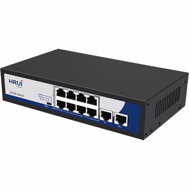 سوئیچ POE هشت پورت HRUI مدل HR900-AF-82N