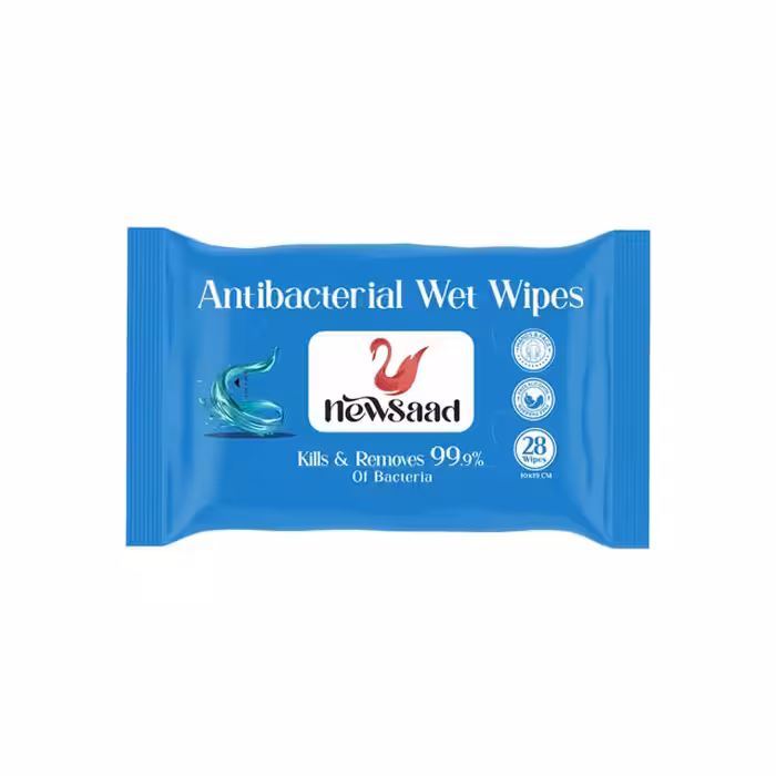 دستمال مرطوب نیوساد مدل آنتی باکتریال بسته 28 عددی