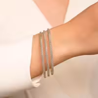 ست النگو نقره ای 3 عددی (سایز 3و4) با ضمانت یکساله .کد AL12