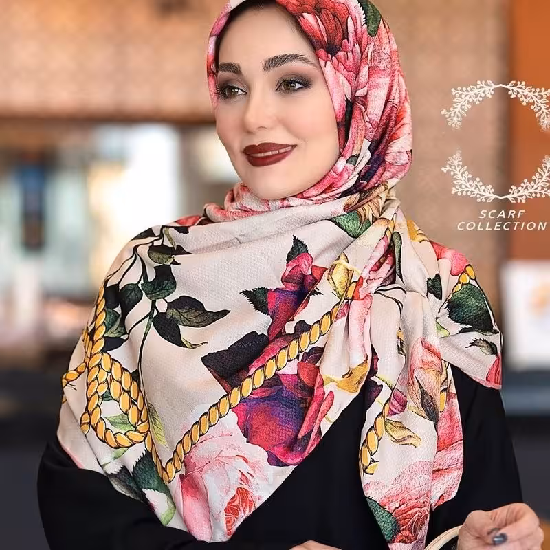 روسری طنابی گل درشت سوپرنخ (کد108)