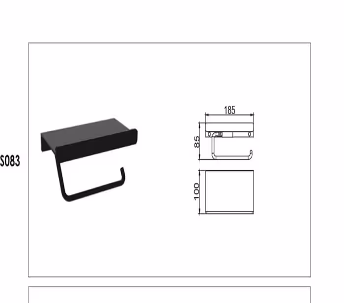 هولدر دستمال کاغذی پیچی رنگ مشکی سری I فانتونی کد S083