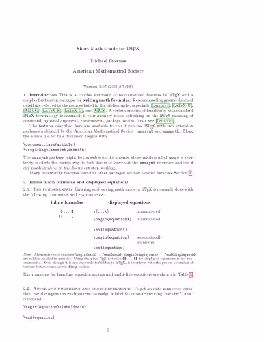 خرید و دانلود نسخه کامل کتاب Short Math Guide for Latex2e