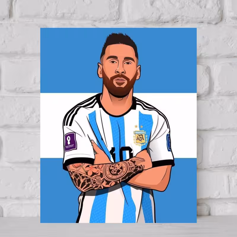 تابلو شاسی مدل  گلاک سبک ورزشی طرح لیونل مسی کد FS67 | دنیای قاب