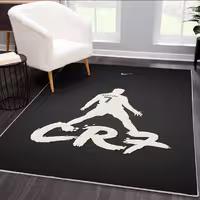 فرش چاپی طرح رونالدو، زمینه تیره، کد WA-3745