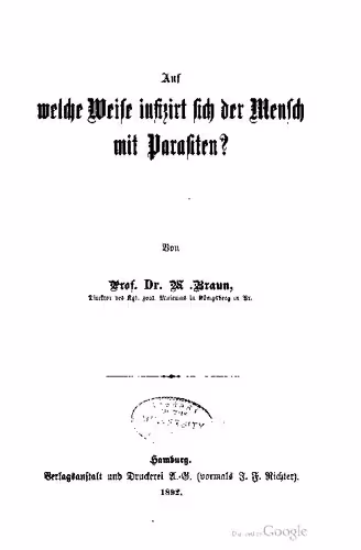 خرید و دانلود نسخه کامل کتاب Auf welche Weise infiziert sich der Mensch mit Parasiten?