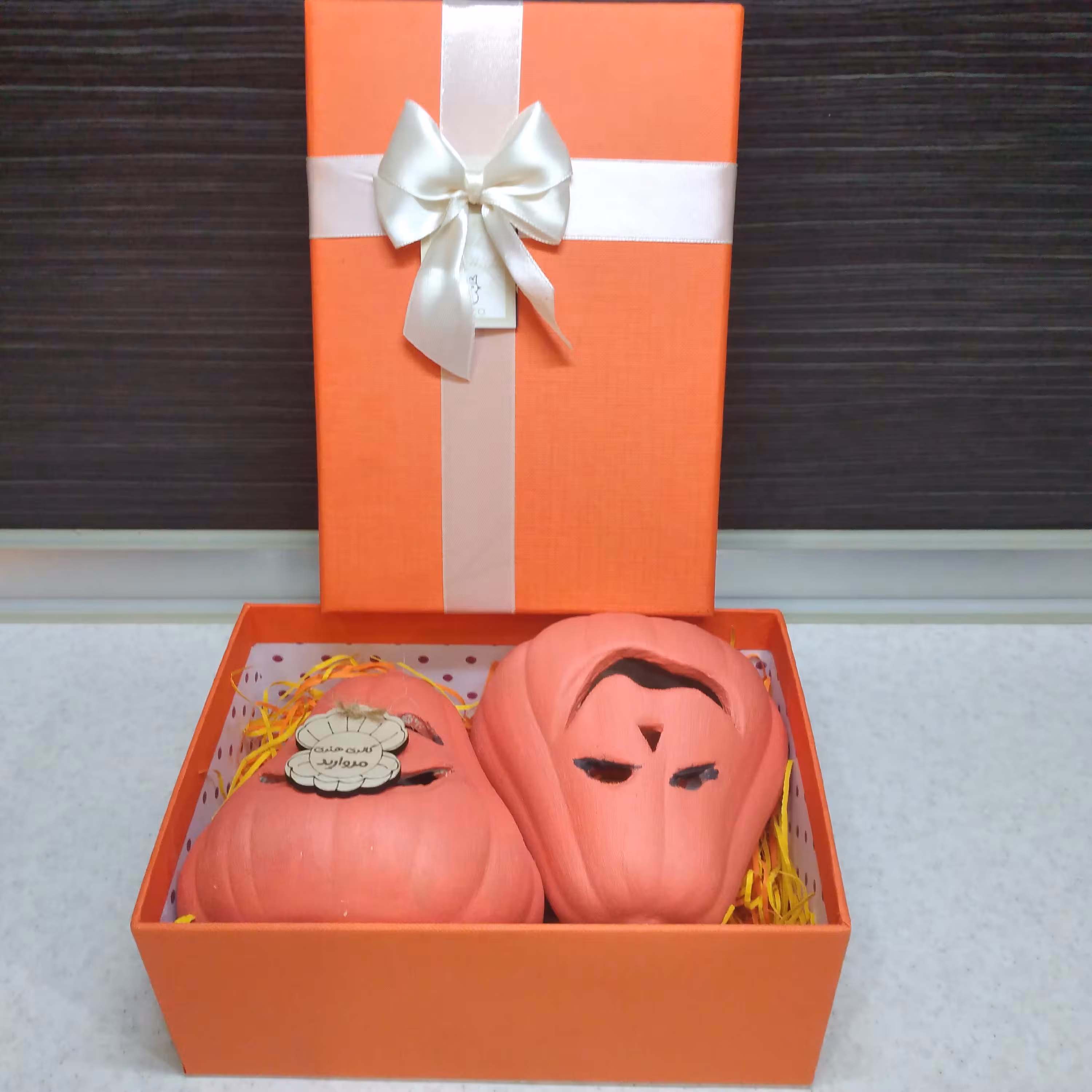 شمعدان سفالی پتینه شده ست دوتایی وارمر خور ارتفاع حدودی ده سانت بدون جعبه 