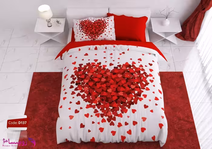 قیمت و خرید سرویس روتختی طرح قلب یک نفره برند ترکسان کد d137