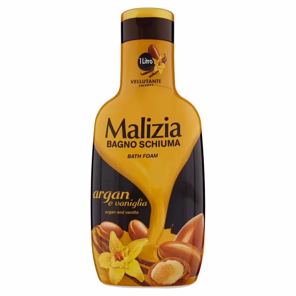 شامپو بدن ایتالیایی مالیزیا Malizia argan and vanilla حاوی عصاره وانیل و آرگان 1000 میل