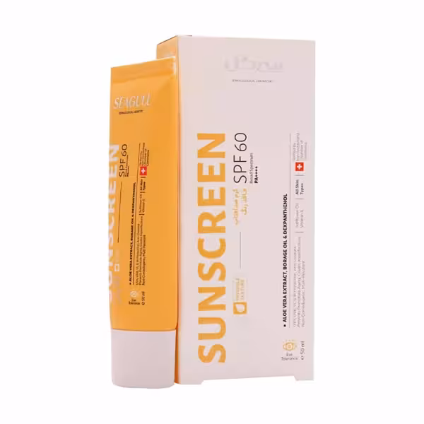 کرم ضد آفتاب فاقد رنگ سی گل با SPF 60 حجم 50 میلی لیتر | Seagull Sunscreen Cream SPF60 50 ML
