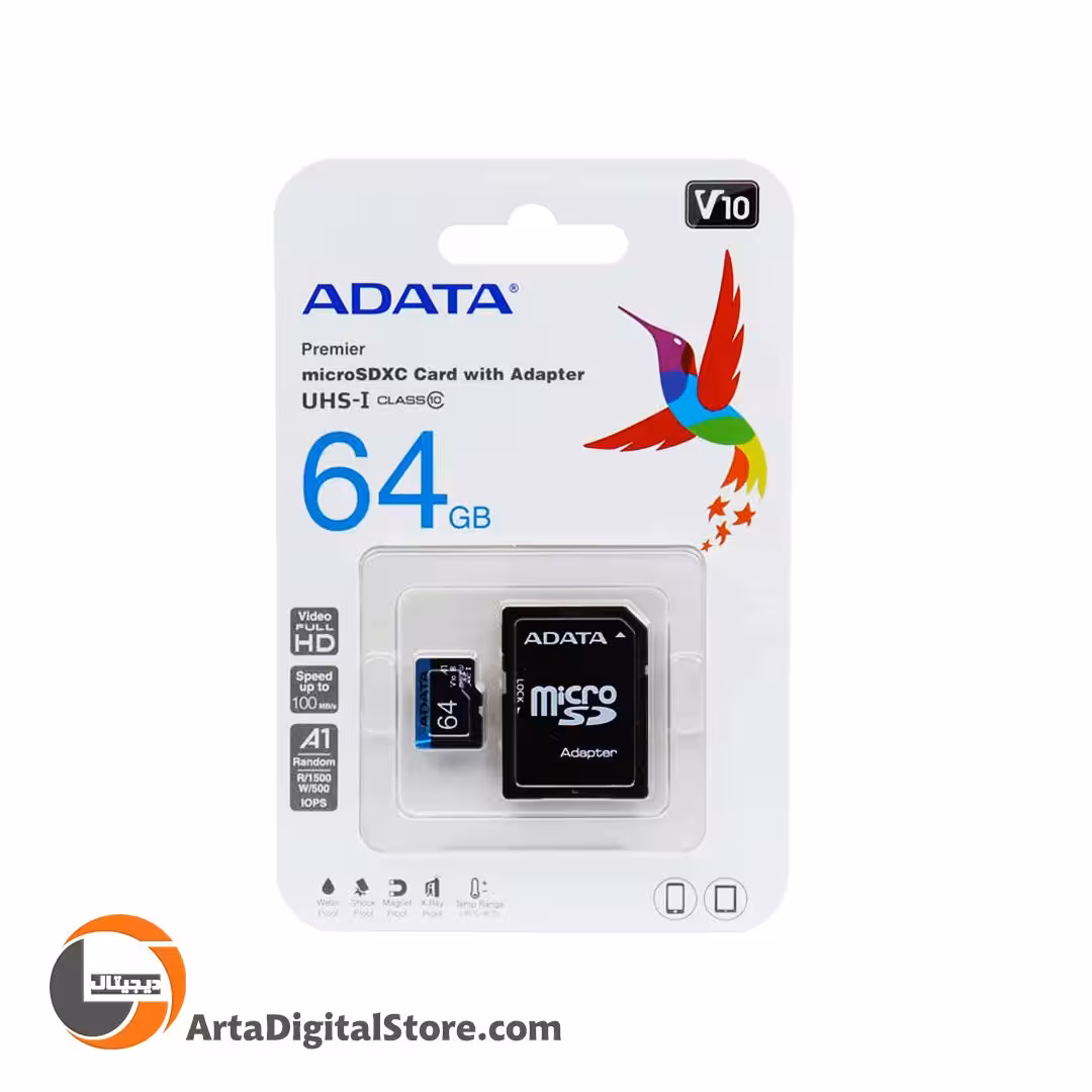 مموری کارت Memory Card Micro SD ADATA Premier AP V10 U1 A1 64GB 100MB/s