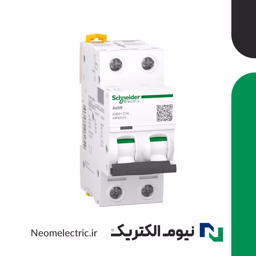 کلید مینیاتوری دوپل C16 آمپر iC60H اشنایدر