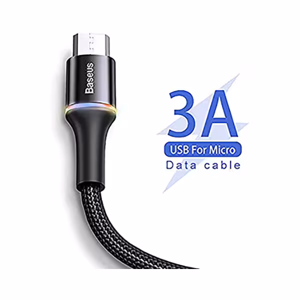 کابل میکرو یو اس بی بیسوس Baseus Halo CAMGH-B01 Micro USB توان 3 آمپر و طول 1 متر - فروشگاه اینترنتی پروتاچ