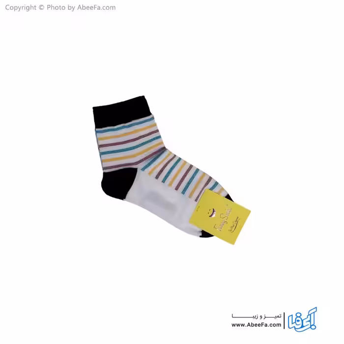 جوراب نیم ساق فانی مدل 824 سفید-مشکی