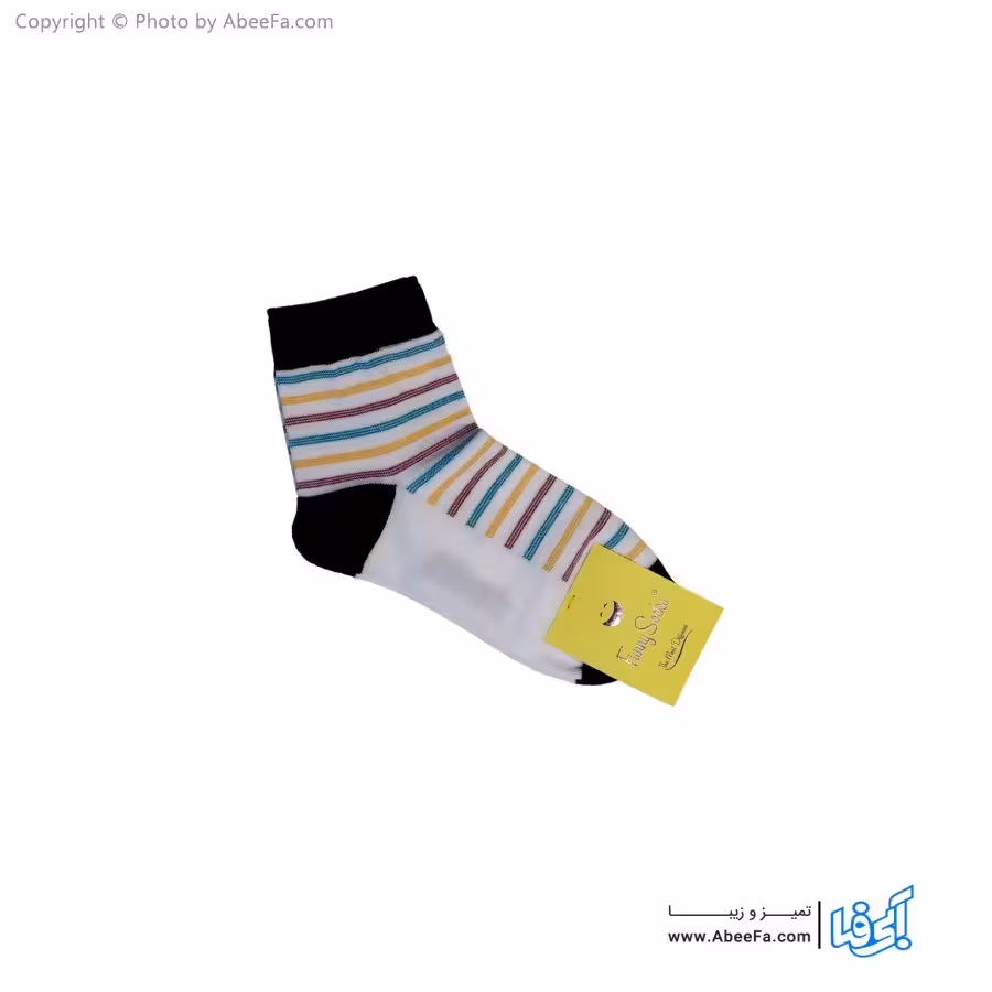 جوراب نیم ساق فانی مدل 824 سفید-مشکی