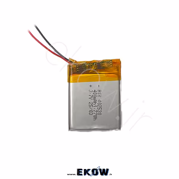 باتری لیتیوم پلیمر 480mAh(لیتیوم li-po 402530 3.7v 480mAh)