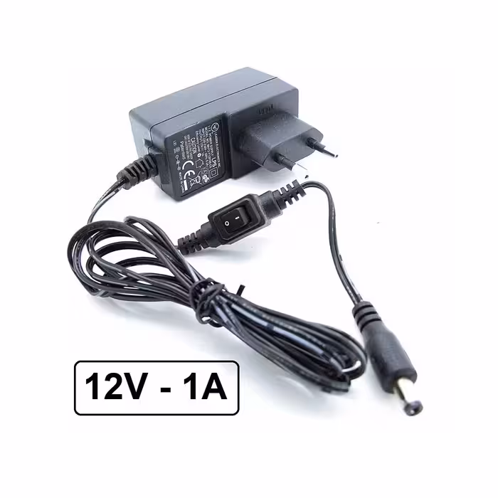آداپتور دیواری 12 ولت 1 آمپر کلید دار