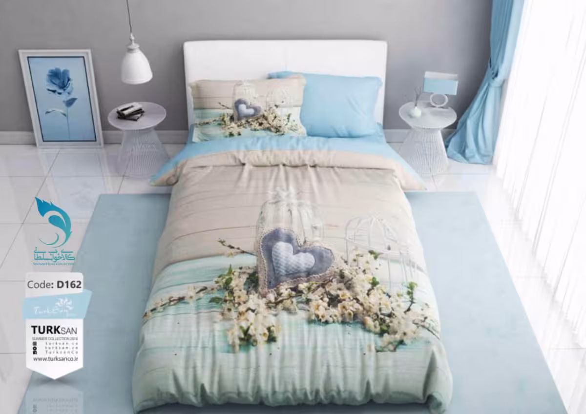 روتختی طرح شکوفه کد D162 یک نفره 4 تکه