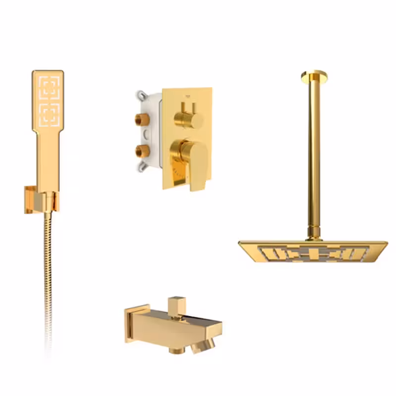 شیر توکار حمام تیپ 4 رومر طلایی شودر