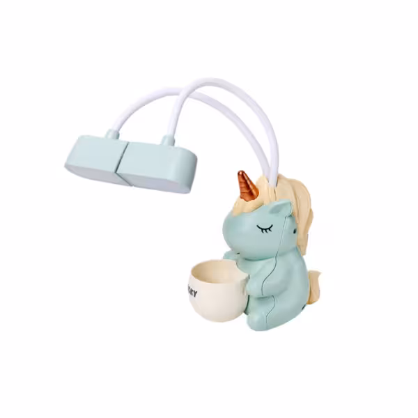 چراغ مطالعه مدل اسب تکشاخ به همراه تراش و جا قلمی | کالا مکس