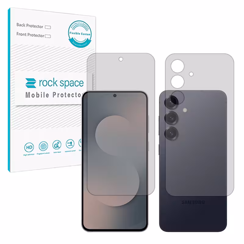 گلس صفحه نمایش و پشت گوشی سامسونگ Galaxy S25 FE مدل نانو هیدروژل مات برند راک اسپیس کد SS