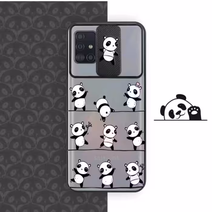 قاب گوشی سامسونگ A31مدل پاندا درختی دارای محافظ لنز کشویی