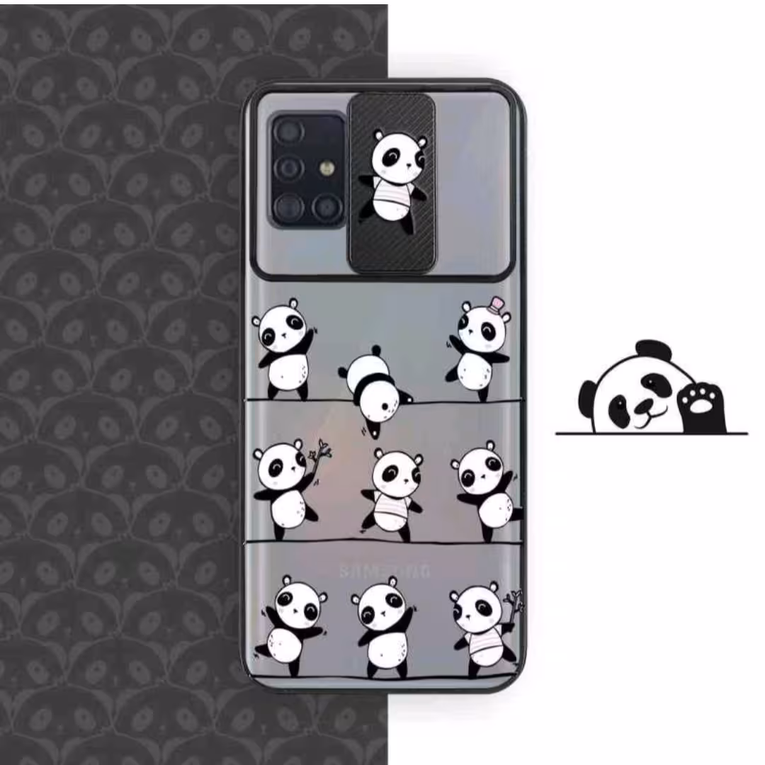 قاب گوشی سامسونگ A31مدل پاندا درختی دارای محافظ لنز کشویی