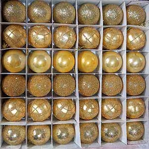 گوی کریسمس طلایی 36 عددی قطر 5 سانت