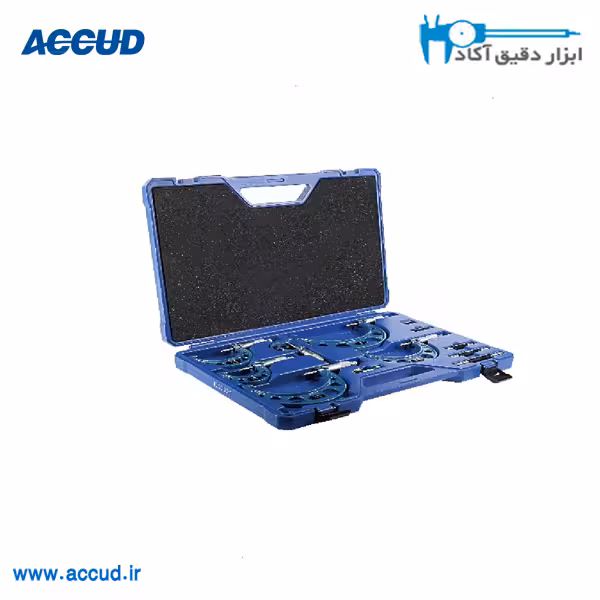 میکرومتر خارج صندوقی 100-0 Accud روکش کروم (آکاد) مدل 321-004-04