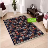 گلیم ماشینی کاشان 9متری مناسب آشپزخانه رنگ سرمه ای کد808