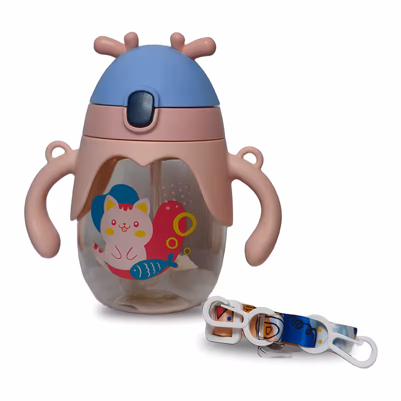 قمقمه گوزنی 350 میل دسته دار طرح گربه مدل 647