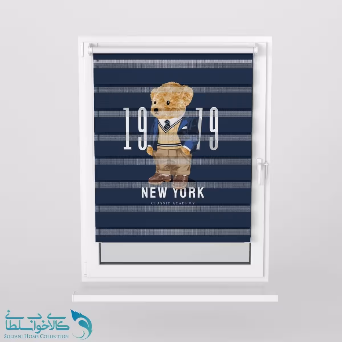 پرده زبرا اتاق کودک طرح تدی با ادب کد A2684