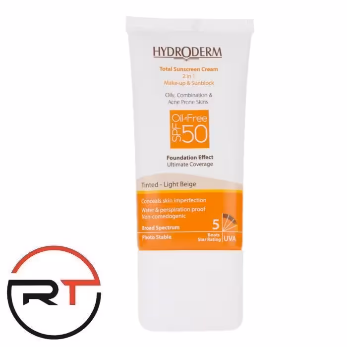 ضد آفتاب کرم پودری ترکیبی بژ روشن SPF50 هیدرودرم 40 میلی