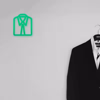 چراغ دیواری نئون دیزاین طرح Men-Clothes_GR