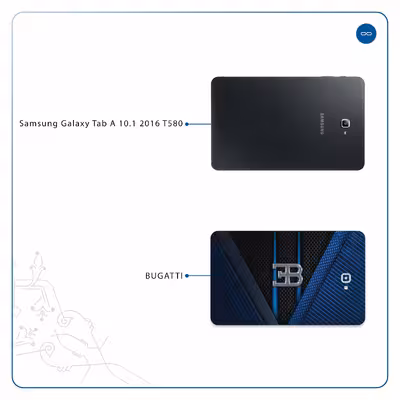 برچسب پوششی ماهوت مدل BUGATTI مناسب برای تبلت سامسونگ Galaxy Tab A 10.1 2016 T580