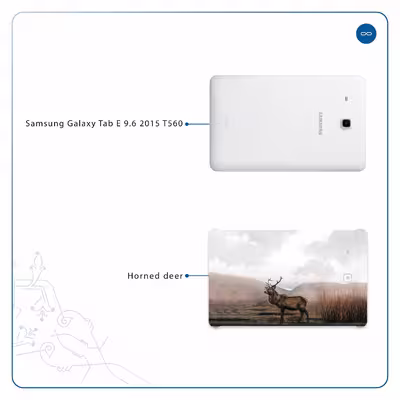 برچسب پوششی ماهوت مدل Horned Deer مناسب برای تبلت سامسونگ Galaxy Tab E 9.6 2015 T560